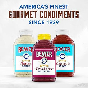 Beaver Condiments Variety Pack, Cocktail Sauce, Tartar Sauce and Cranberry Mustard - Pack of 3 Beaver Condiments Variety Pack, Cocktail Sauce, Tartar Sauce and Cranberry Mustard - Pack of 3