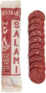 Foustman’s Salami Spicy Beef Artisanal, Nitrate-Free, Naturally Cured, Gluten-Free, Dairy-Free, No Pork - 8 oz Sticks Foustman’s Salami Spicy Beef Artisanal, Nitrate-Free, Naturally Cured, Gluten-Free, Dairy-Free, No Pork - 8 oz Sticks
