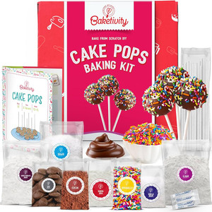Baketivity DIY Cake Pop Baking Kit for Kids - PreMeasured Ingredients, Decorating Supplies Baketivity DIY Cake Pop Baking Kit for Kids - PreMeasured Ingredients, Decorating Supplies