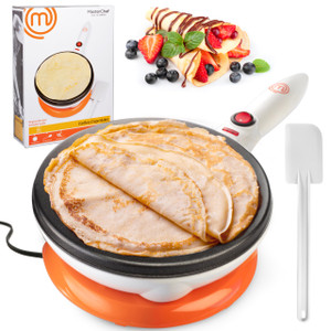 MasterChef Cordless Crepe Maker with Non Stick Dipping Plate plus Electric Base and Spatula, Recipe Guide Included MasterChef Cordless Crepe Maker with Non Stick Dipping Plate plus Electric Base and Spatula, Recipe Guide Included
