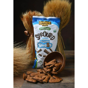 Unique Snacks Organic Sprouted Pretzel Shells - Delicious Homestyle Baked Snack Bag, Vegan - Pack of 3 Unique Snacks Organic Sprouted Pretzel Shells - Delicious Homestyle Baked Snack Bag, Vegan - Pack of 3