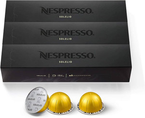 Nespresso Capsules Vertuo, Solelio, Mild Roast Coffee - 30 Count Coffee Pods, Brews 7.77 fl. oz. Nespresso Capsules Vertuo, Solelio, Mild Roast Coffee - 30 Count Coffee Pods, Brews 7.77 fl. oz.