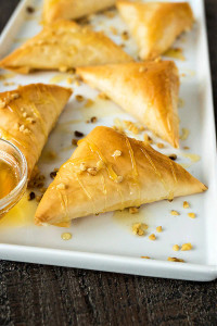 Goat Cheese Red Pepper Stuffed Phyllo Triangles - includes 24 Goat Cheese Red Pepper Stuffed Phyllo Triangles - includes 24