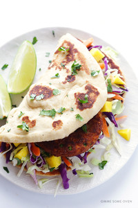 Homemade Naan Veggie Wrap