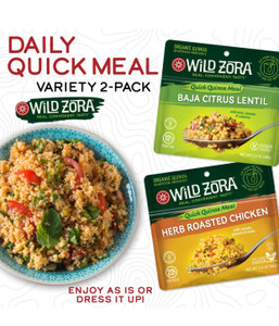 Wild Zora Instant Organic Quinoa Meals - Baja Citrus Lentils, Herb Roasted Chicken - Quick & Tasty Prepared Quinoa Bowls, Gluten Free Meal with Lentils Plus Wild Zora Instant Organic Quinoa Meals - Baja Citrus Lentils, Herb Roasted Chicken - Quick & Tasty Prepared Quinoa Bowls, Gluten Free Meal with Lentils Plus