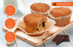 Low Carb Chocolate Chips Muffins - Pack of 6 Low Carb Chocolate Chips Muffins - Pack of 6