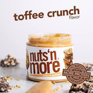 Nuts ‘N More Toffee Crunch Peanut Butter Spread - Added Protein All Natural Snack, Low Carb, Low Sugar, High Protein, Gluten Free - Pack of 2 Nuts ‘N More Toffee Crunch Peanut Butter Spread - Added Protein All Natural Snack, Low Carb, Low Sugar, High Protein, Gluten Free - Pack of 2