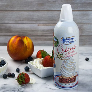 Organic Isigny's Creme Chantilly Whipped Cream with Vanilla of Madagascar - 12/Case Organic Isigny's Creme Chantilly Whipped Cream with Vanilla of Madagascar - 12/Case