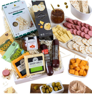 Deluxe Charcuterie Cheese Platter - Gourmet Meat & Cheese Sampler Gift Basket Deluxe Charcuterie Cheese Platter - Gourmet Meat & Cheese Sampler Gift Basket