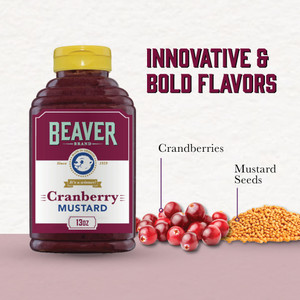 Beaver Cranberry Mustard, 13 oz - Squeeze Bottle Beaver Cranberry Mustard, 13 oz - Squeeze Bottle