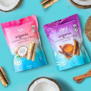 Cinnamon Coconut Crispy Rollers, Ava Organics - Lightly Sweetened Baked Coconut Crisps Pack of 8 - Gluten Free, Non-GMO, Kosher, Vegetarian Cinnamon Coconut Crispy Rollers, Ava Organics - Lightly Sweetened Baked Coconut Crisps Pack of 8 - Gluten Free, Non-GMO, Kosher, Vegetarian