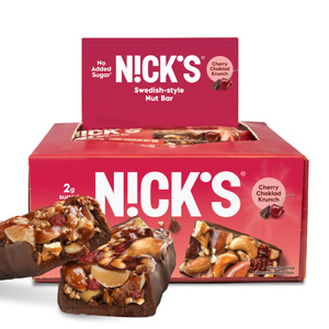 Nick's Nut Snack Bars Cherry Chocolate - Low Carb Keto Friendly Snacks, No Added Sugar - Pack of 12 Nick's Nut Snack Bars Cherry Chocolate - Low Carb Keto Friendly Snacks, No Added Sugar - Pack of 12