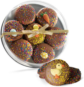Happy Easter Chocolate Dipped Sandwich Cookies - Olde Naples Hand Decorated Easter Cookies - includes 7 Happy Easter Chocolate Dipped Sandwich Cookies - Olde Naples Hand Decorated Easter Cookies - includes 7