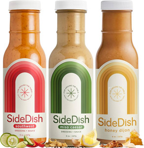 SideDish, Refined Sugar Free Salad Dressing - Southwest, Honey Dijon, Miso Caesar Salad Dressing - Pack of 3 SideDish, Refined Sugar Free Salad Dressing - Southwest, Honey Dijon, Miso Caesar Salad Dressing - Pack of 3
