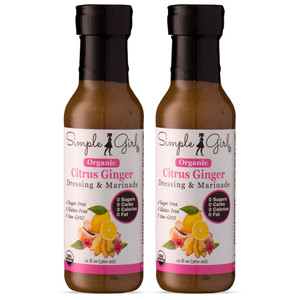 Simple Girl Organic Citrus Ginger Sugar Free Salad Dressing and Marinade - 12 oz - Certified Organic - Kosher - Gluten Free - Vegan - Carb Free - Fat Free - Low Calorie Diet Friendly - Pack of 2 Simple Girl Organic Citrus Ginger Sugar Free Salad Dressing and Marinade - 12 oz - Certified Organic - Kosher - Gluten Free - Vegan - Carb Free - Fat Free - Low Calorie Diet Friendly - Pack of 2