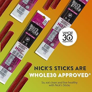 Nick's Sticks Clean & Balanced Spicy Free Range Turkey Snack Sticks - Gluten Free, Paleo, Keto – 1.7oz, 2 Sticks per package, Pack of 6 