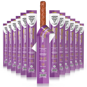 Mission Meats Turkey Sticks – 100% Free Range, Sugar & Gluten Free, Original 1oz - Pack of 24 Mission Meats Turkey Sticks – 100% Free Range, Sugar & Gluten Free, Original 1oz - Pack of 24