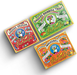 Fishwife Smoky Trio - Smoked Rainbow Trout, Smoked Atlantic Salmon, Smoked Mackerel - MSC-Certified Sustainable Seafood - Pack of 3 Fishwife Smoky Trio - Smoked Rainbow Trout, Smoked Atlantic Salmon, Smoked Mackerel - MSC-Certified Sustainable Seafood - Pack of 3