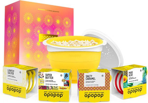 Opopop Gluten Free, Non-GMO Microwave Popcorn Starter Kit - Gourmet Popcorn Kit, Collapsible Silicone Popcorn Popper, Popcorn Maker - Variety Pack of 12 Opopop Gluten Free, Non-GMO Microwave Popcorn Starter Kit - Gourmet Popcorn Kit, Collapsible Silicone Popcorn Popper, Popcorn Maker - Variety Pack of 12