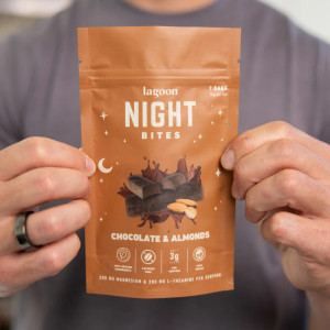 Dark Chocolate & Almonds Night Bites | Functional Nightly Sleep Supplement Chocolate Bars - includes 30 Dark Chocolate & Almonds Night Bites | Functional Nightly Sleep Supplement Chocolate Bars - includes 30