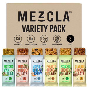 Mezcla Puff Crispy Protein Bars, Variety Pack - Gluten Free & Vegan Protein Bars, 10g Protein, Alt for Crispy Rice Treat, Granola Bars & Breakfast Bars - Pack of 8 Mezcla Puff Crispy Protein Bars, Variety Pack - Gluten Free & Vegan Protein Bars, 10g Protein, Alt for Crispy Rice Treat, Granola Bars & Breakfast Bars - Pack of 8