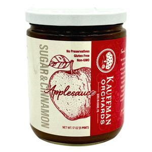 Kauffman Orchards Simply With Sugar and Cinnamon Applesauce, No Sugar Added, Made in Small Batches, 17 oz - Pack of 2 Kauffman Orchards Simply With Sugar and Cinnamon Applesauce, No Sugar Added, Made in Small Batches, 17 oz - Pack of 2
