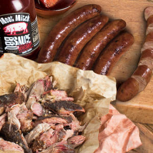 Meat Mitch Smoked Sausage & Pulled Pork - The Squealer Meat Mitch Smoked Sausage & Pulled Pork - The Squealer