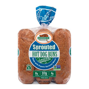 Alvarado Street Bakery Organic Sprouted Wheat Hot Dog Buns, Bag of 6 - Pack of 2 Alvarado Street Bakery Organic Sprouted Wheat Hot Dog Buns, Bag of 6 - Pack of 2