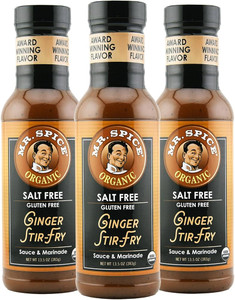 Mr. Spice Salt Free Award-Winning Taste Ginger Stir Fry Sauce - Low Sodium Sauce, Organic, No Salt, Gluten Free - Pack of 3 Mr. Spice Salt Free Award-Winning Taste Ginger Stir Fry Sauce - Low Sodium Sauce, Organic, No Salt, Gluten Free - Pack of 3