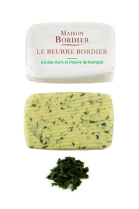 Churned Wild Garlic & Kampot Pepper Butter by Bordier - 4.4 oz | Hand-made, Grass Fed | Imported from France - Pack of 3 Churned Wild Garlic & Kampot Pepper Butter by Bordier - 4.4 oz | Hand-made, Grass Fed | Imported from France - Pack of 3