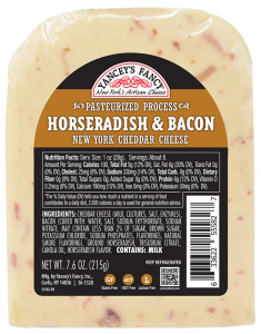 Yancey's Fancy Horseradish & Smoked Bacon Cheddar Cheese, 7.6 oz Yancey's Fancy Horseradish & Smoked Bacon Cheddar Cheese, 7.6 oz