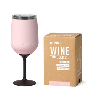 Huski Wine Tumbler 2.0 - Award-winning Design with Detachable Stem, Premium Stainless Steel Wine Glass with Lid - Powder Pink Huski Wine Tumbler 2.0 - Award-winning Design with Detachable Stem, Premium Stainless Steel Wine Glass with Lid - Powder Pink