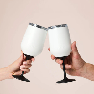 Huski Wine Tumbler 2.0 - Award-winning Design with Detachable Stem, Premium Stainless Steel Wine Glass with Lid - White Huski Wine Tumbler 2.0 - Award-winning Design with Detachable Stem, Premium Stainless Steel Wine Glass with Lid - White