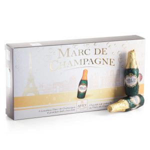 Abtey Marc De Champagne Dark Chocolate Bottles, 75g Abtey Marc De Champagne Dark Chocolate Bottles, 75g