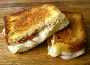 Rosemary Butter, Brie and Fig Preserves Grilled Cheese Sandwich Rosemary Butter, Brie and Fig Preserves Grilled Cheese Sandwich