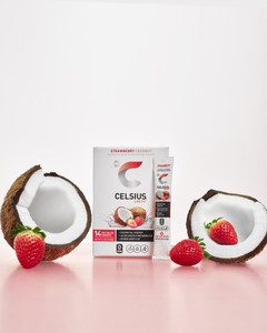 CELSIUS On The Go Strawberry Coconut, Sugar Free Energy Drink Mix - 14 Sticks per Pack CELSIUS On The Go Strawberry Coconut, Sugar Free Energy Drink Mix - 14 Sticks per Pack