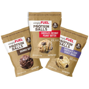 simplyFUEL Chocolate Protein Ball Variety Pack - Whole Food Balls with Probiotics - 8g Protein Snack - Gluten Free Energy Balls - Pack of 3 simplyFUEL Chocolate Protein Ball Variety Pack - Whole Food Balls with Probiotics - 8g Protein Snack - Gluten Free Energy Balls - Pack of 3