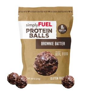 simplyFUEL Chocolate Brownie Batter Protein Ball - Whole Food Balls with Probiotics - 8g Protein Snack - Gluten Free Energy Balls - Pack of 3 simplyFUEL Chocolate Brownie Batter Protein Ball - Whole Food Balls with Probiotics - 8g Protein Snack - Gluten Free Energy Balls - Pack of 3