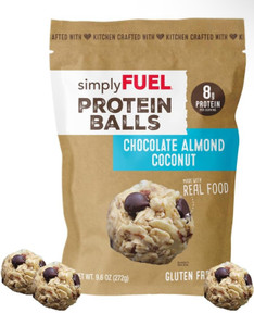 simplyFUEL Chocolate Almond Coconut Protein Ball - Whole Food Balls with Probiotics - 8g Protein Snack - Gluten Free Energy Balls - Pack of 3 simplyFUEL Chocolate Almond Coconut Protein Ball - Whole Food Balls with Probiotics - 8g Protein Snack - Gluten Free Energy Balls - Pack of 3