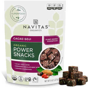 Navitas Organics Superfood Power Snacks, Cacao Goji, 8 oz. Bag, 11 Servings — Organic, Non-GMO, Gluten-Free - Pack of 2 Navitas Organics Superfood Power Snacks, Cacao Goji, 8 oz. Bag, 11 Servings — Organic, Non-GMO, Gluten-Free - Pack of 2