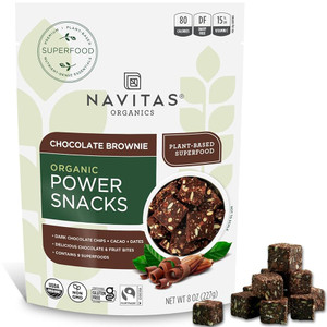 Navitas Organics Superfood Power Snacks, Chocolate Cacao, 8 oz. Bag, 11 Servings — Organic, Non-GMO, Gluten-Free - Pack of 2