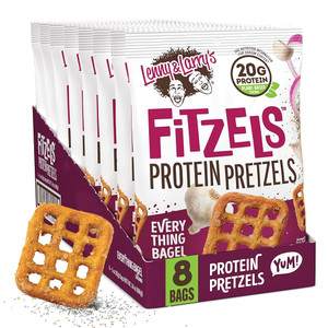 Lenny & Larry's Everything Bagel FITZELS- Savory Pretzel Snacks Incredibly Tasty, High Protein Salty, Vegan, 20 g's of Plant Based Protein, 3 oz - Pack of 8 Lenny & Larry's Everything Bagel FITZELS- Savory Pretzel Snacks Incredibly Tasty, High Protein Salty, Vegan, 20 g's of Plant Based Protein, 3 oz - Pack of 8