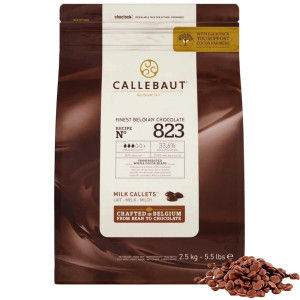 Callebaut Recipe No. 823 Finest Belgian Milk Chocolate With 33.6% Cacao, 20.8% Milk, 5.51 Pound Callebaut Recipe No. 823 Finest Belgian Milk Chocolate With 33.6% Cacao, 20.8% Milk, 5.51 Pound