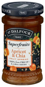 St. Dalfour Superfruits Apricot & Chia Fruit Spread - 6 oz - 100% from Fruit, Gluten-Free, No Artificial Ingredients, Non-GMO, All Natural, Made in France - Pack of 2 St. Dalfour Superfruits Apricot & Chia Fruit Spread - 6 oz - 100% from Fruit, Gluten-Free, No Artificial Ingredients, Non-GMO, All Natural, Made in France - Pack of 2