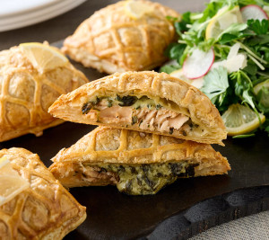 Wild Salmon Wellington Puff Pastries with Cheese and Wine Sauce, 6.7 oz each - includes 12 Wild Salmon Wellington Puff Pastries with Cheese and Wine Sauce, 6.7 oz each - includes 12