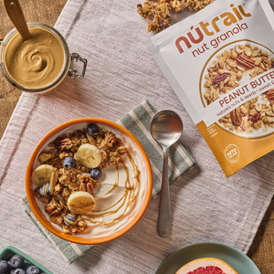NuTrail Nut Granola Cereal Peanut Butter - No Sugar Added, Keto, Low Carb, Gluten Free, Grain Free - Pack of 3
