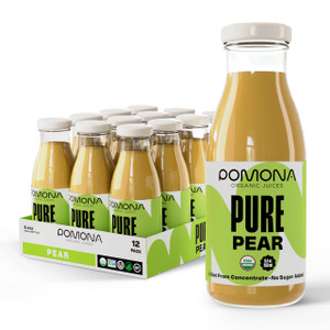 Pomona Organic Pear Juice, Cold Pressed USDA Organic, Vegan - Pack of 12