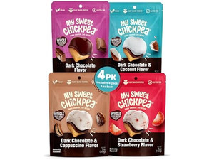 My Sweet Chickpea Chocolate Covered Chickpeas Variety Pack  (4-Pack: Dark Chocolate, Coconut, Cappuccino & Strawberry)