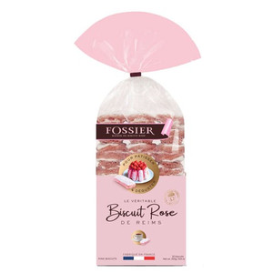 Fossier Rose Biscuits of Reims (Biscuits Roses de Reims) in Clear Sachet, 250g