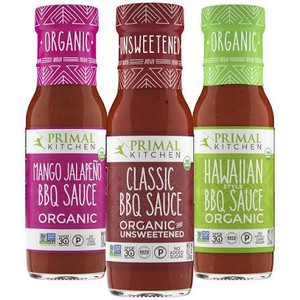Primal Kitchen Organic BBQ Sauce 3-Pack - Classic | Mango Jalapeño | Hawaiian